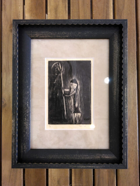 小さな女の子の版画 額装1