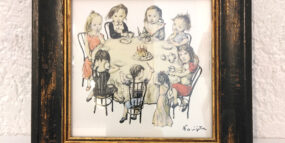 藤田嗣治　タイル額装1