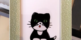 ブルーナ黒猫　ミニ額縁1