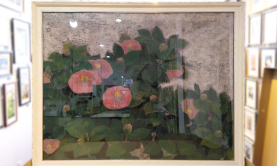 山茶花　日本画F50号　額装1