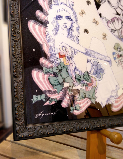 宇野亞喜良　風呂敷の額装2